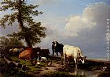 Eugene Verboeckhoven Animals Grazing Near The Sea painting
